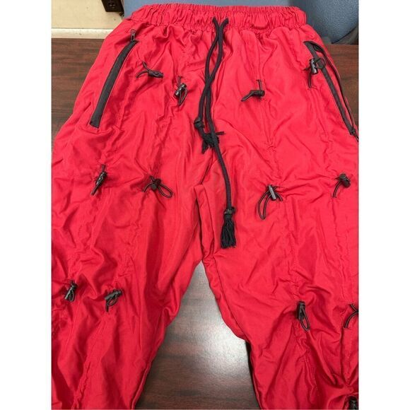 MNML Red Mens Bungee Cord Parachute Pants Size X-Small - Picture 2 of 12